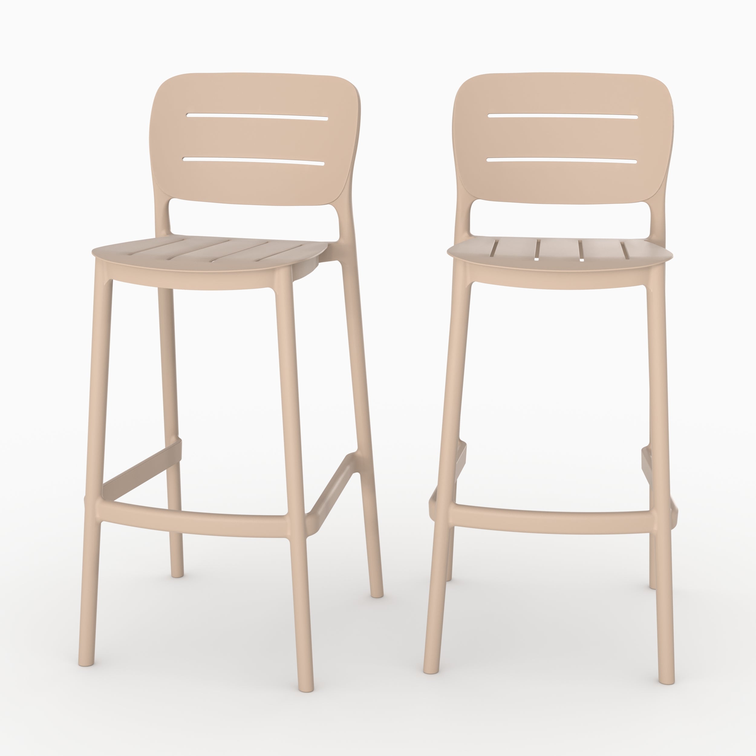 Lot de 2 chaises de bar de jardin en plastique - LOLA, MAISON PAVANE