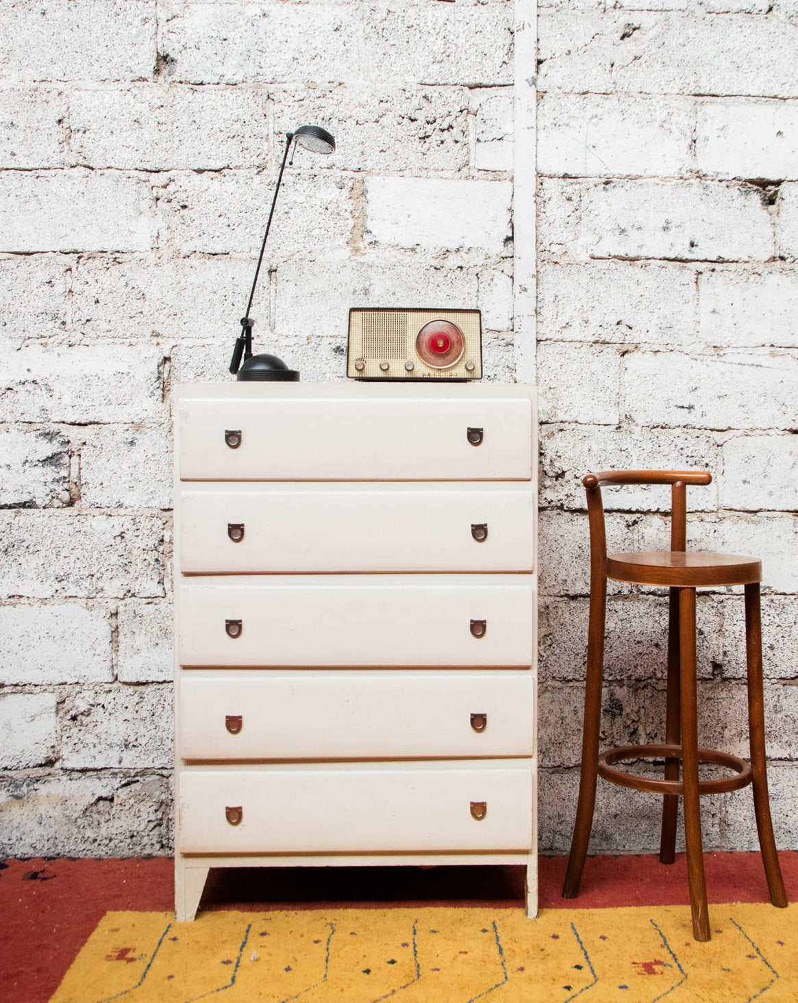Grande commode blanche Garance N°535 - Bon état, DEBONGOUT
