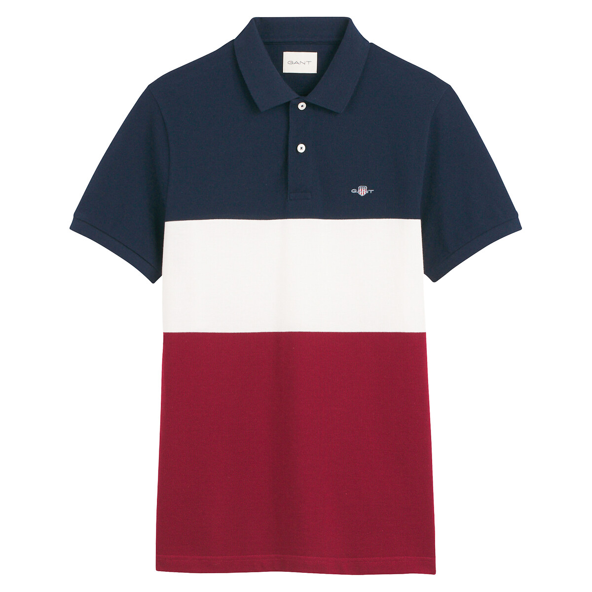 Image of Colour Block Polo Shirt in Cotton