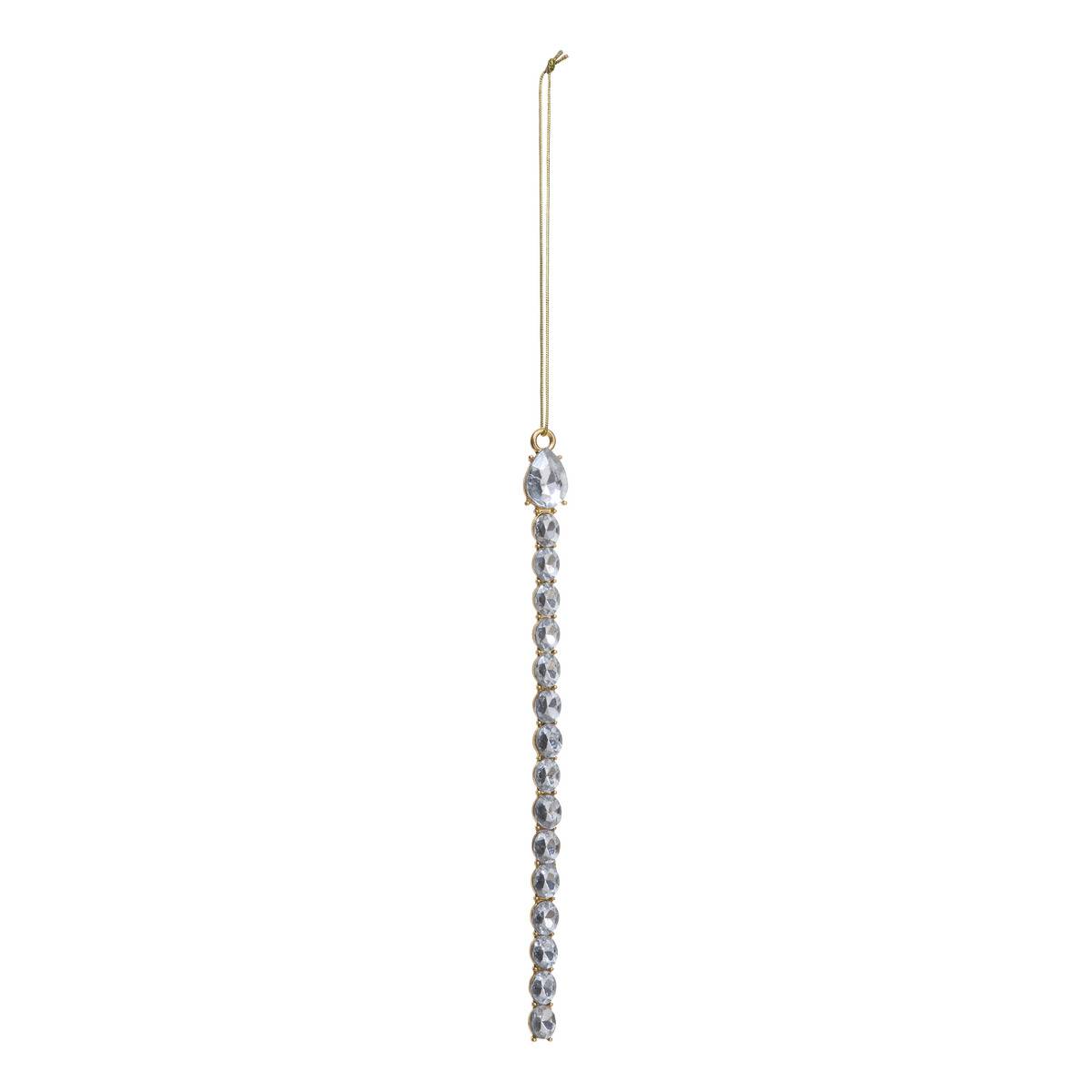 Lot de 2 suspensions de sapin chaîne strass en métal 18 cm, FEERIC LIGHTS & CHRISTMAS