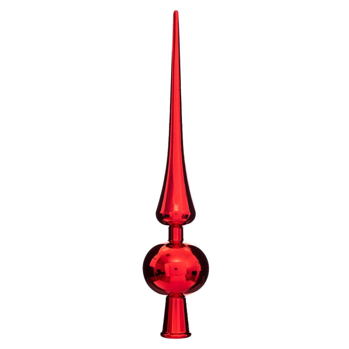 Cimier 1 boule brillant rouge 28cm, FEERIC LIGHTS & CHRISTMAS