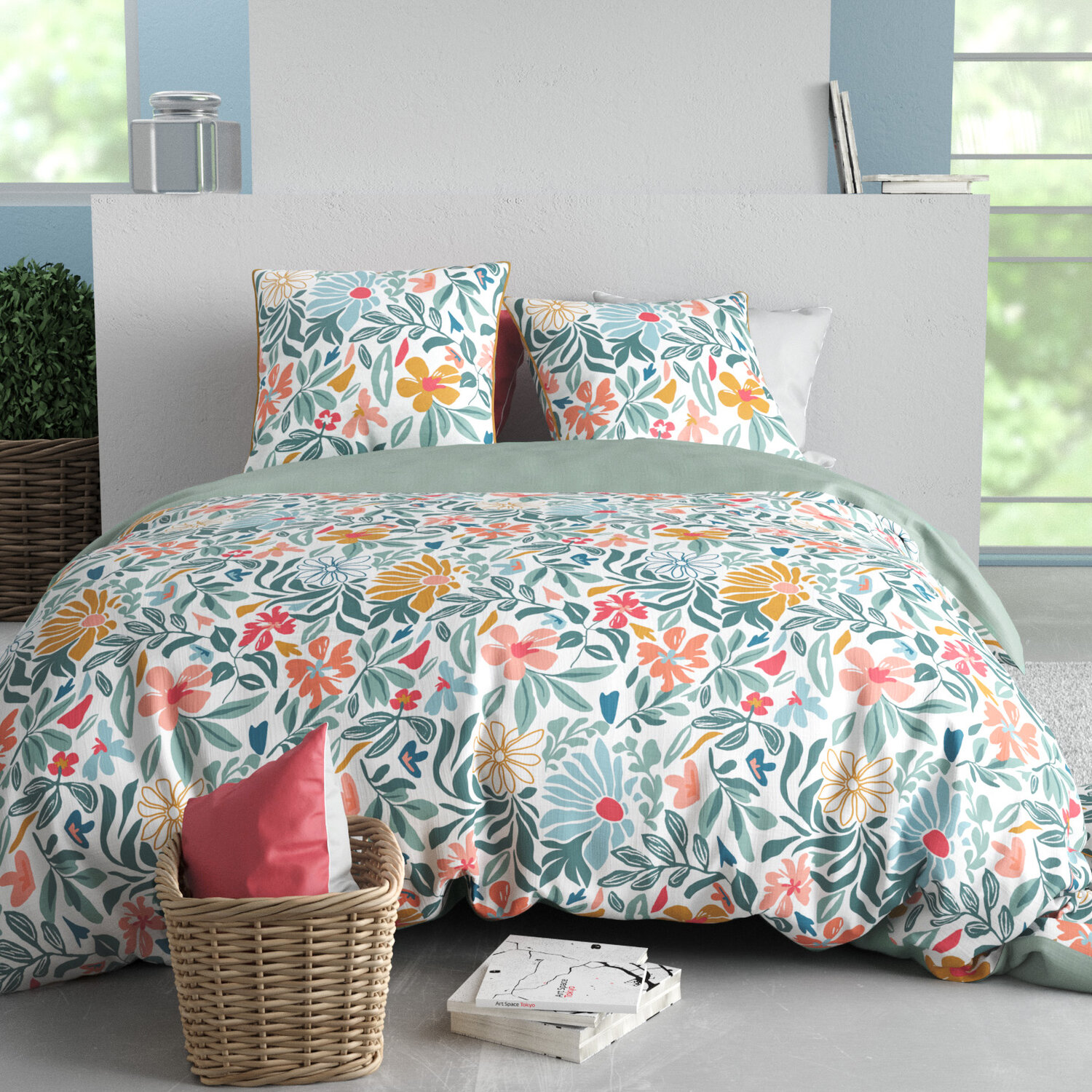 Parure housse de couette en coton imprimée, Thelma, C DESIGN HOME TEXTILE