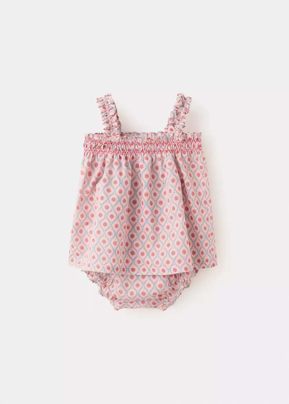 Robe et culotte imprimées, MANGO BABY