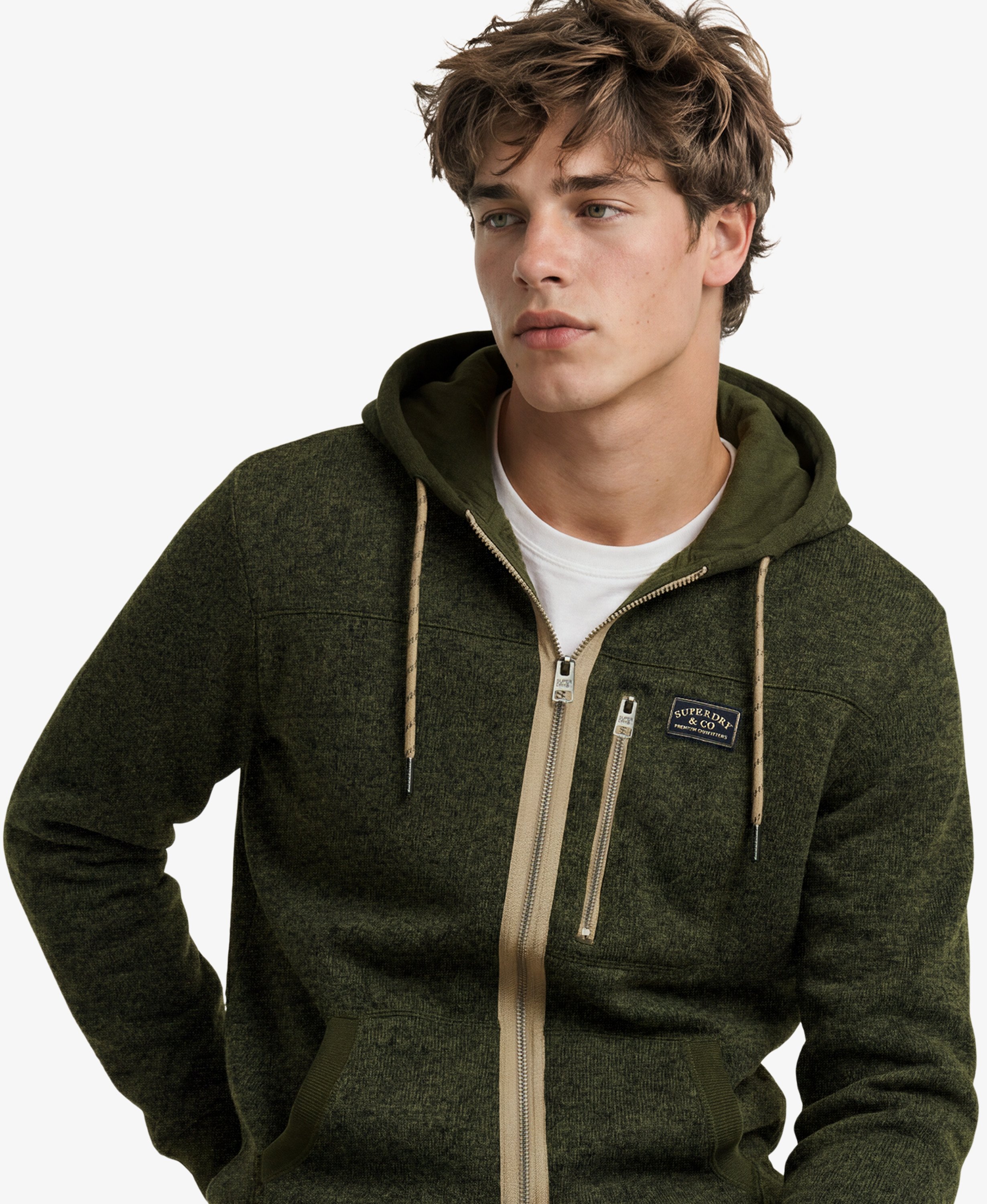 Sweat zippé à capuche Storm Fleece coupe décontractée, SUPERDRY
