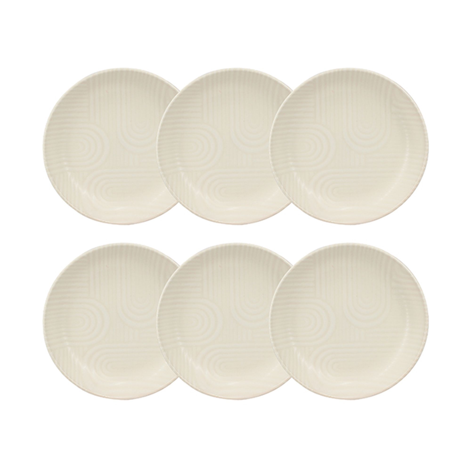 Lot de 6 assiettes creuses 20,5cm en grès, DUNE, NOVASTYL