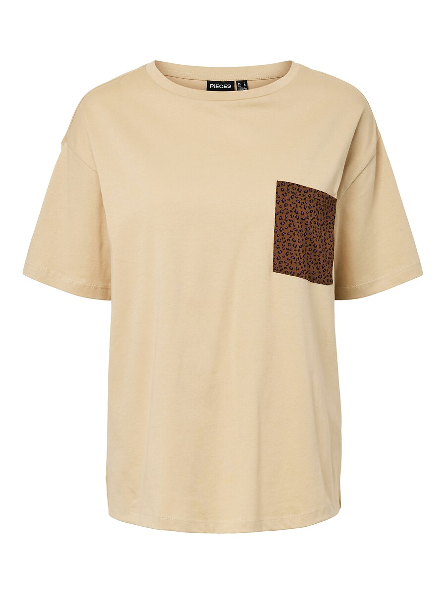 T-shirt manches courtes, détail poitrine, PIECES