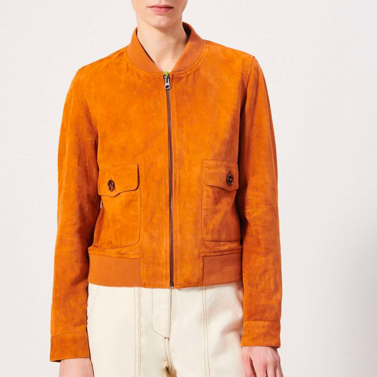 Veste en cuir discount orange