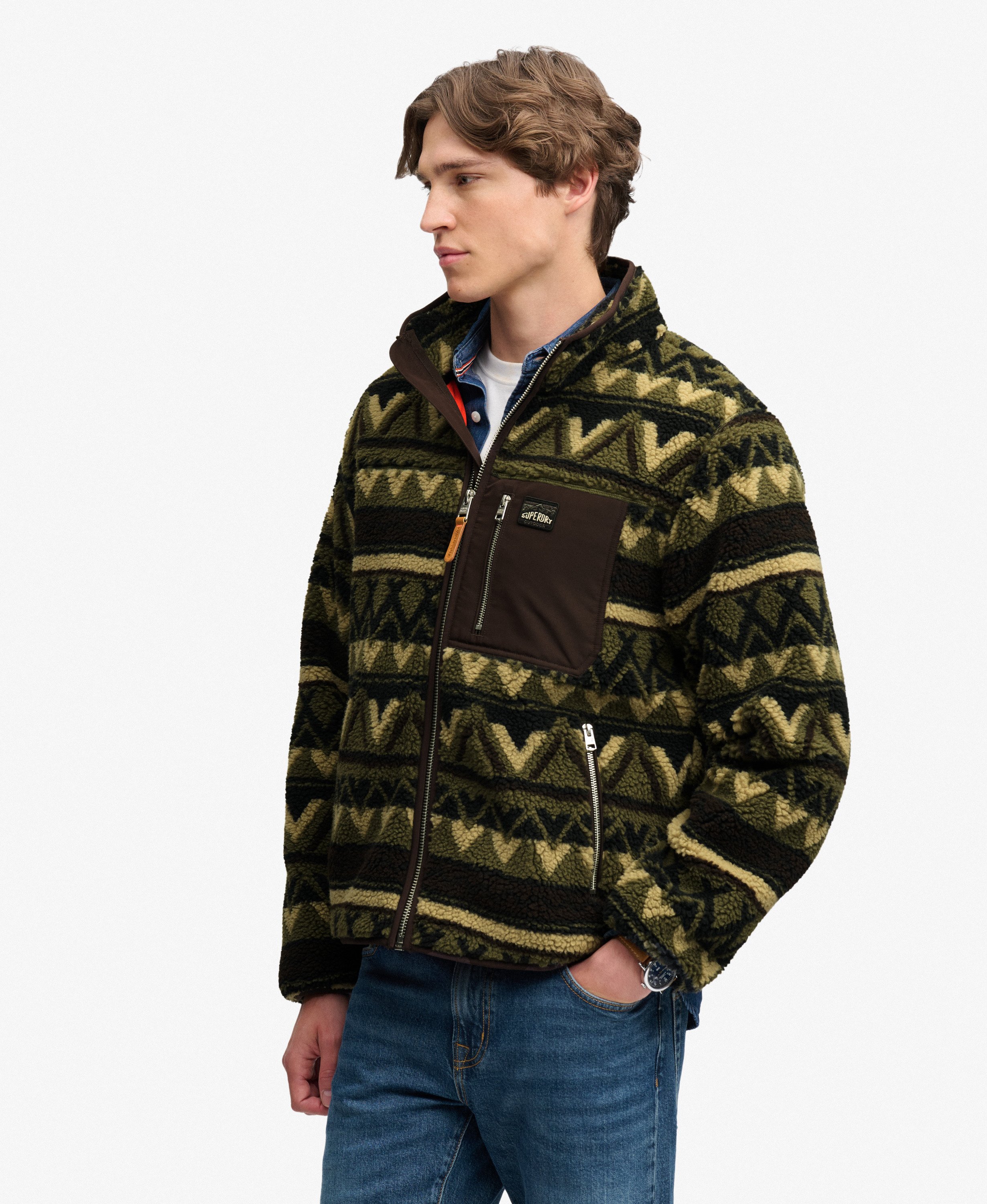 Veste Zippée en Polaire Abstract, SUPERDRY