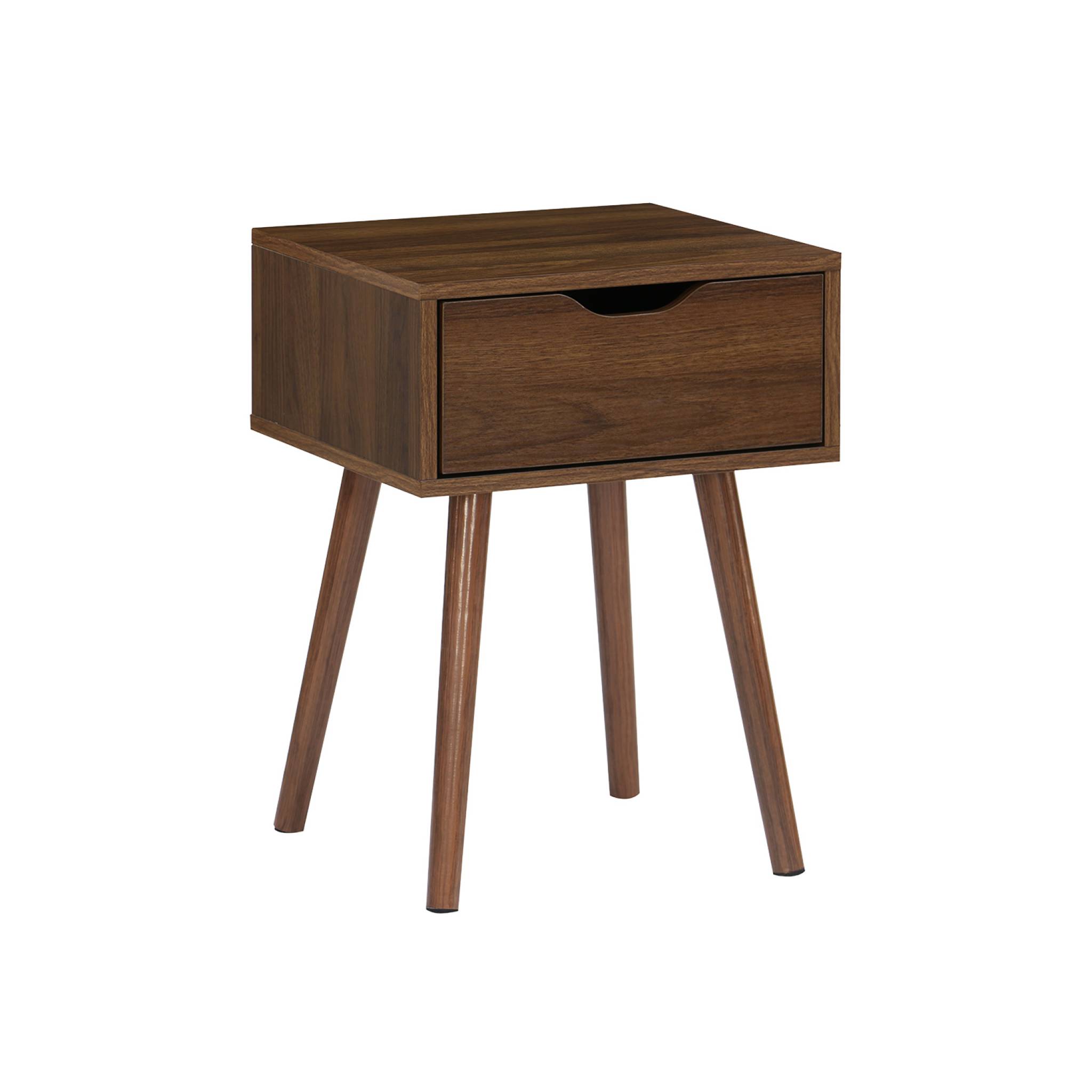 Table de chevet décor bois teinté noyer 1 tiroir NEPAL, SWEEEK