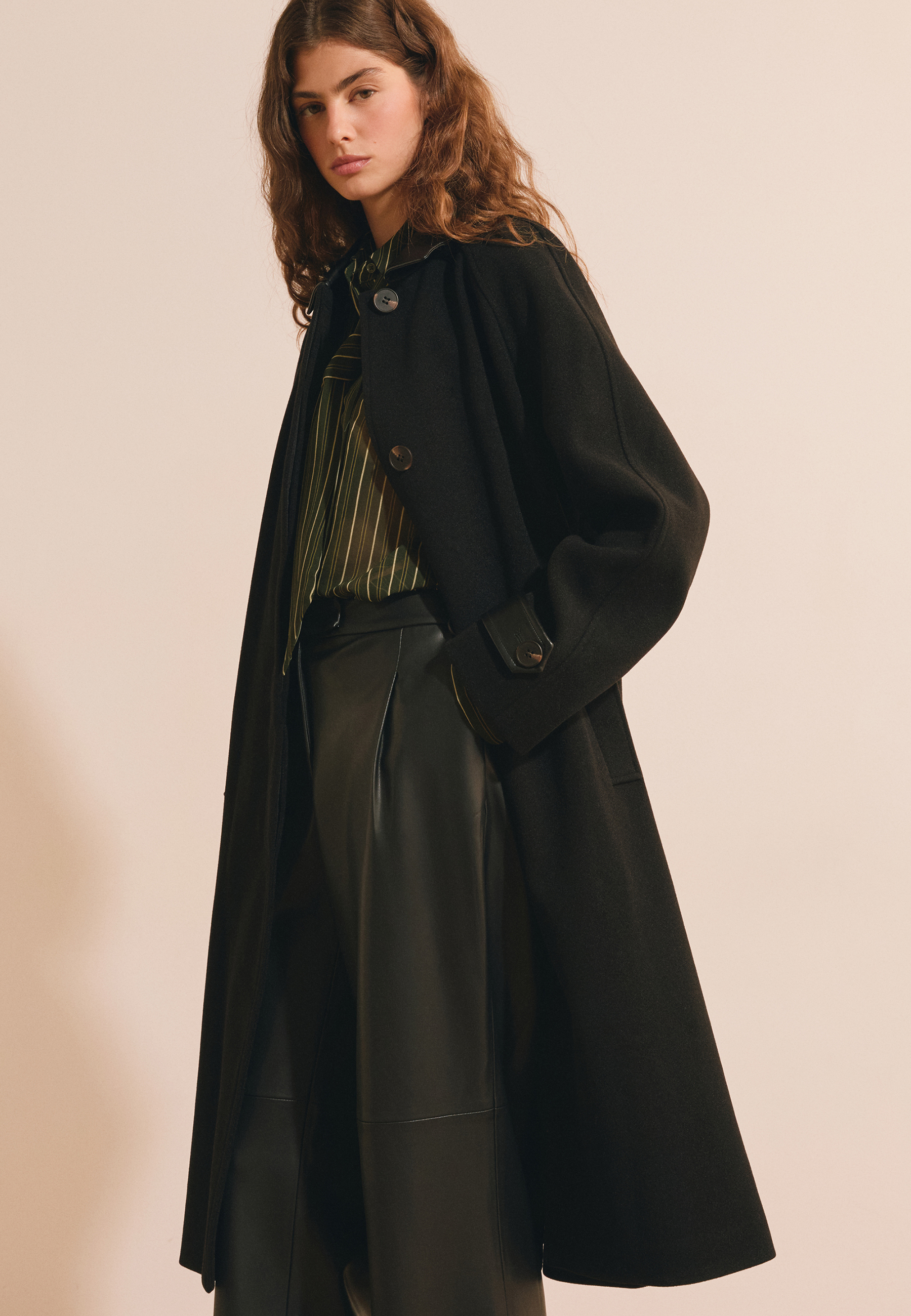 Manteau long droit avec boutons MINK PU, ETAM