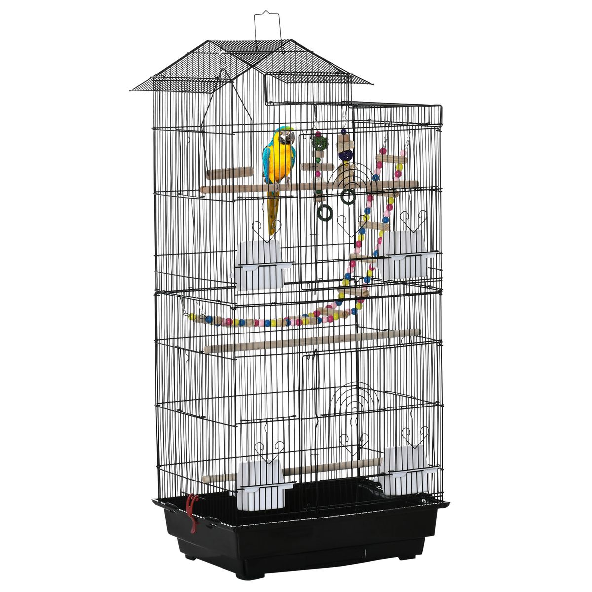 PawHut Grande Volière Cage à Oiseaux avec Séparation