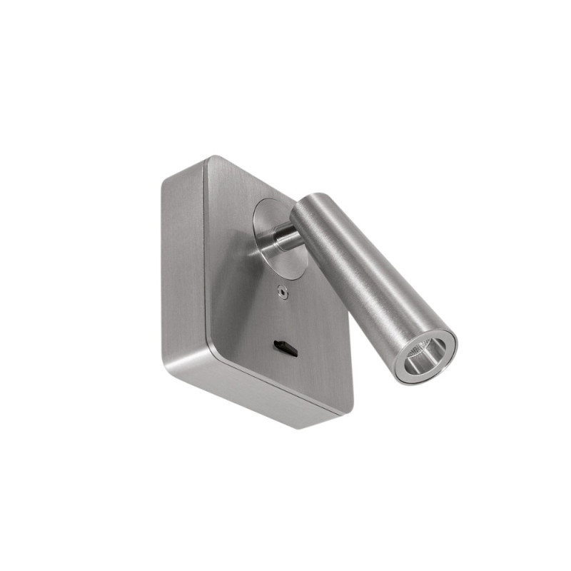 Applique Led tête de lit avec interrupteur nickel mat Gapi, MILLUMINE