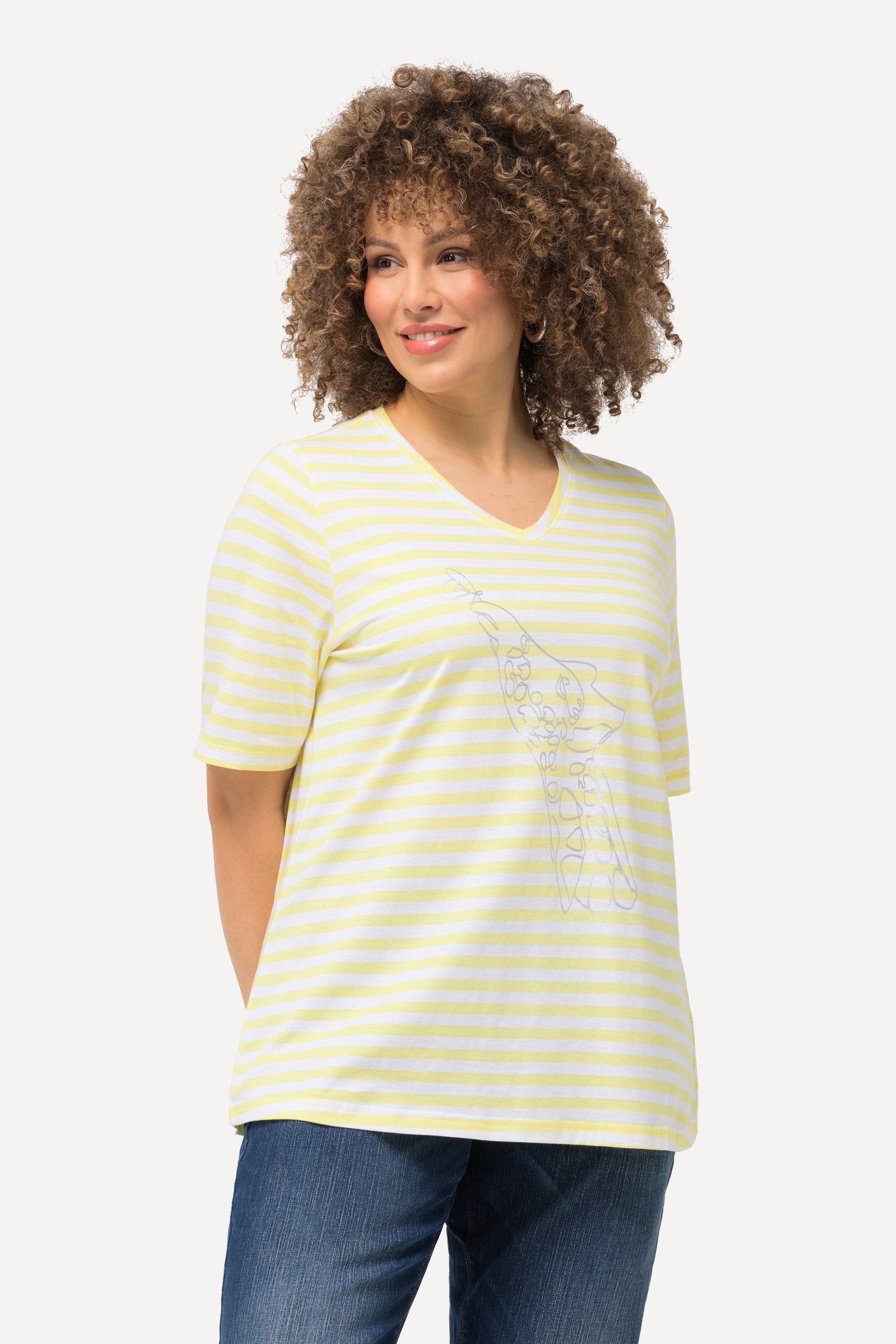 T-shirt à rayures avec animal métallique, ULLA POPKEN