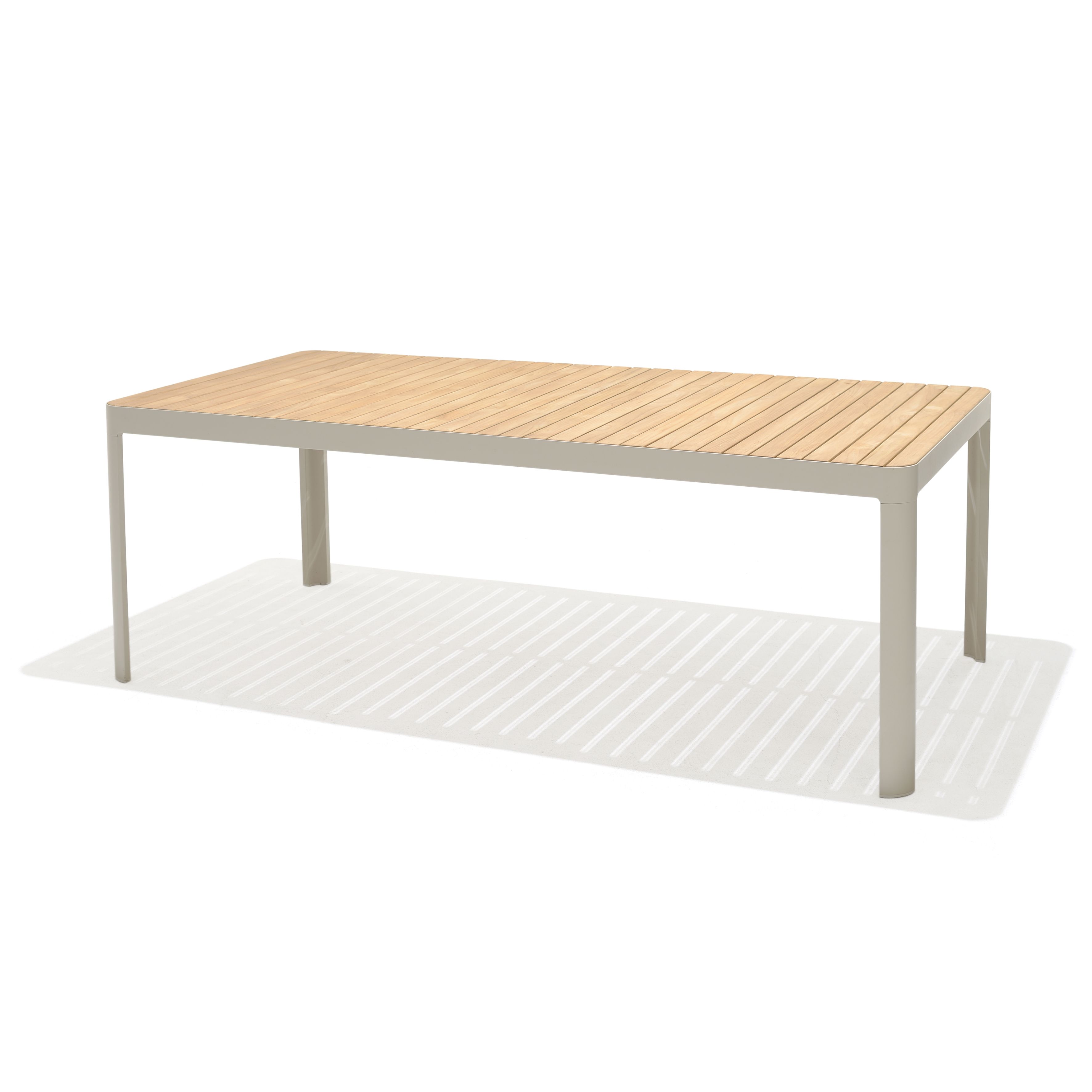 Table de jardin 210cm eucalyptus et aluminium blanc Azur, ZAGO