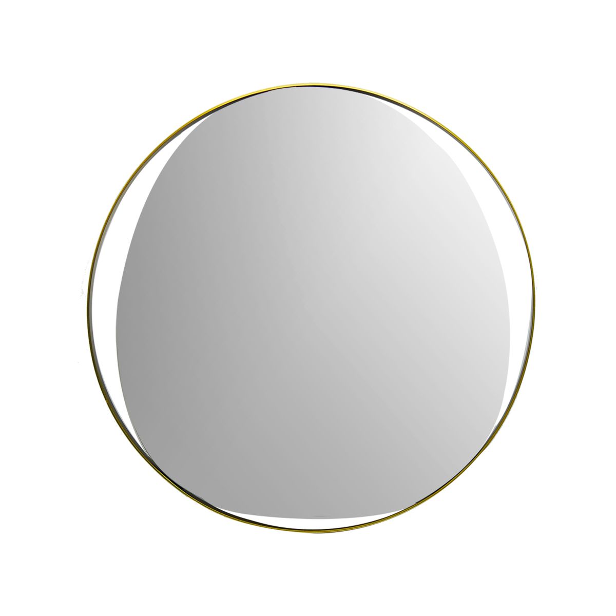 miroir rond en metal couleur or 47cm - romy