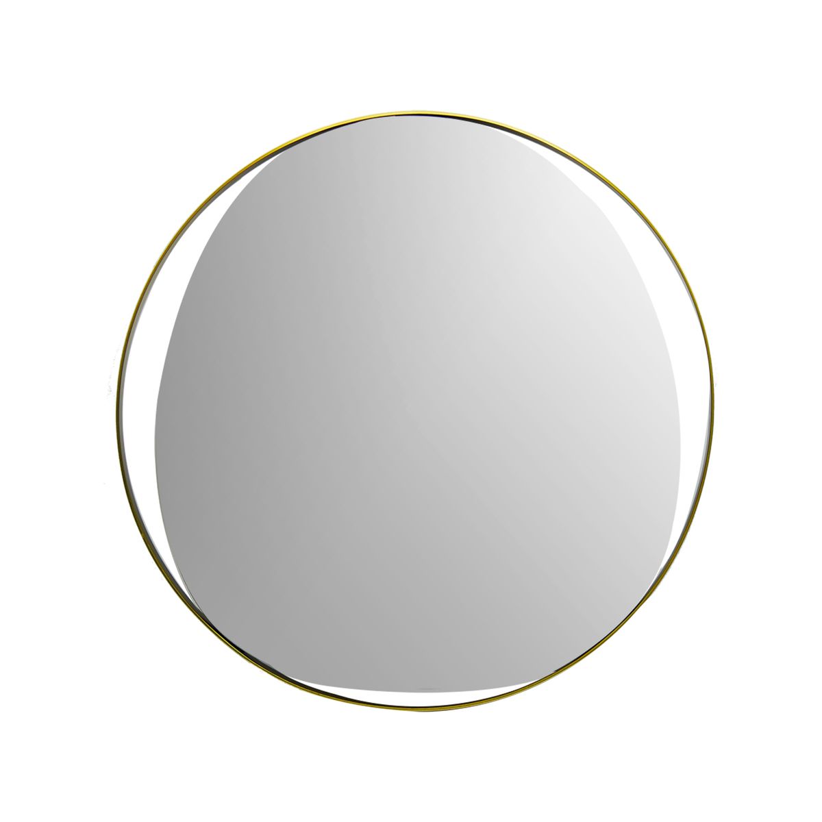 miroir rond en metal couleur or 60cm - romy
