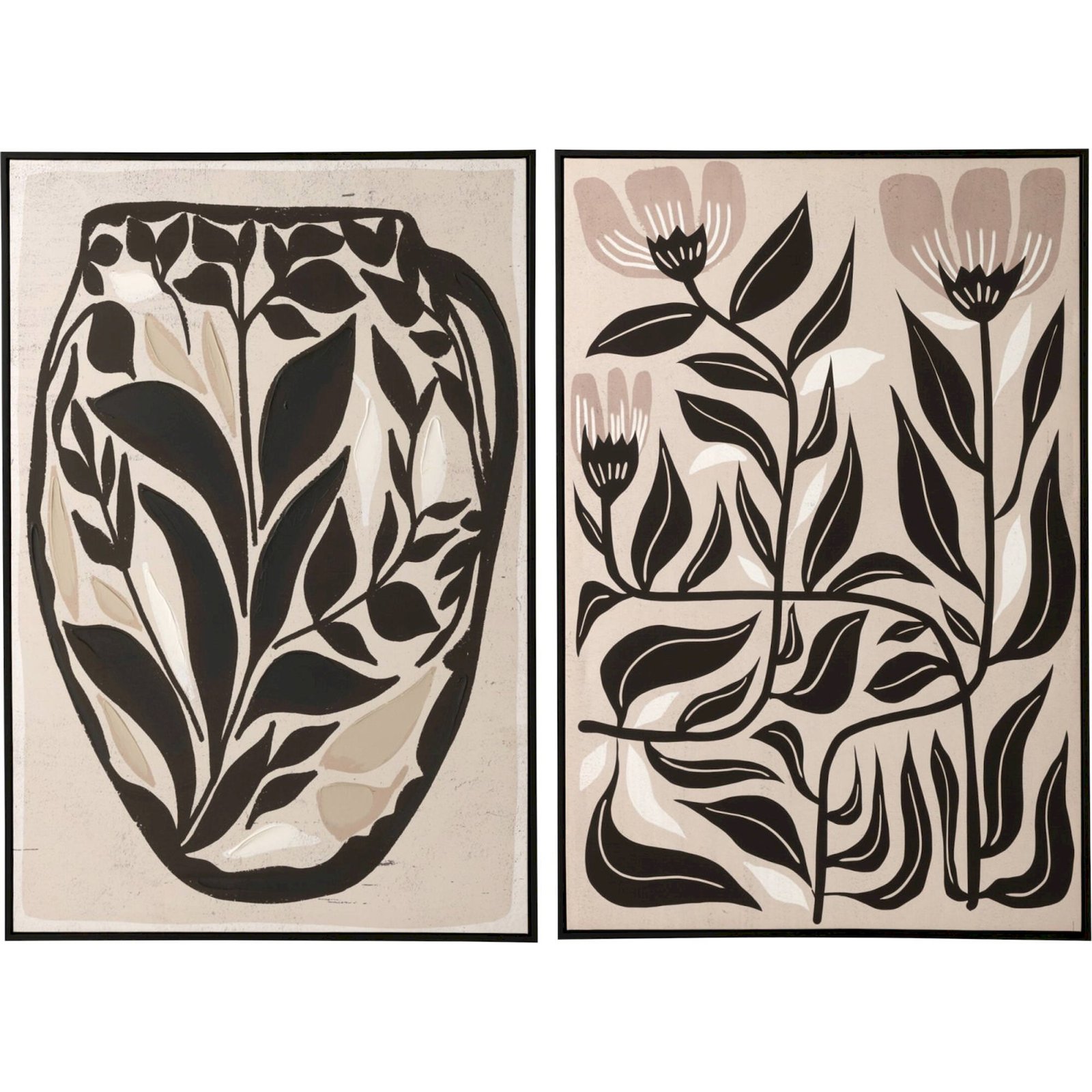 Duo de tableaux fleurs sur toile (lot de 2), RECOLLECTION