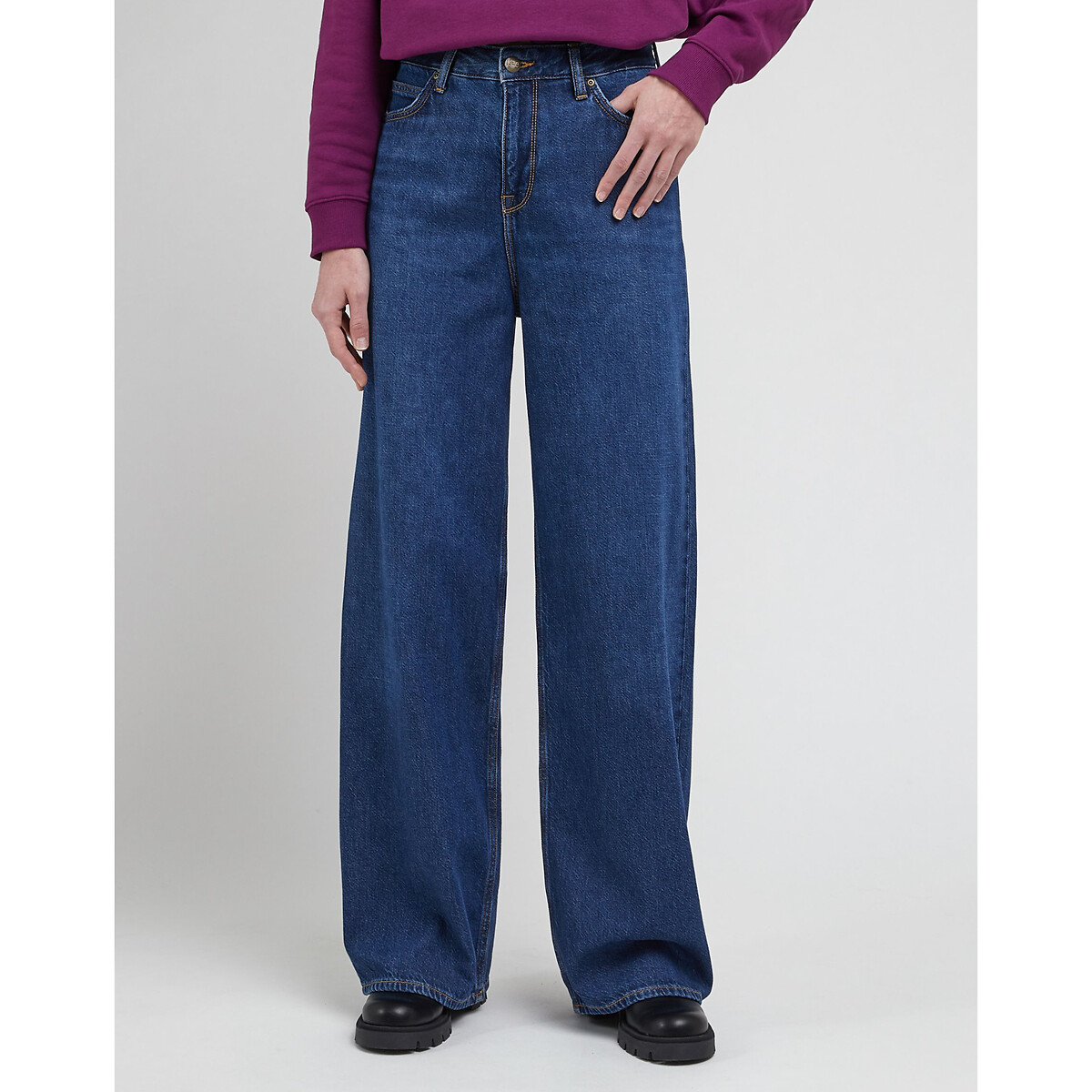 Image of Stella A-Line Jeans with Wide Leg and High Waist