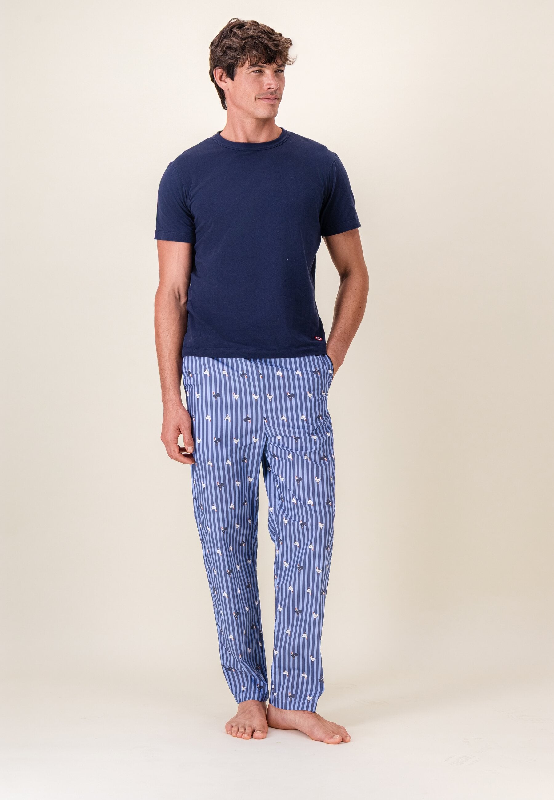Ensemble pyjama haut et pantalon bleu en coton SUPERBEBASTIEN, LE SLIP FRANCAIS