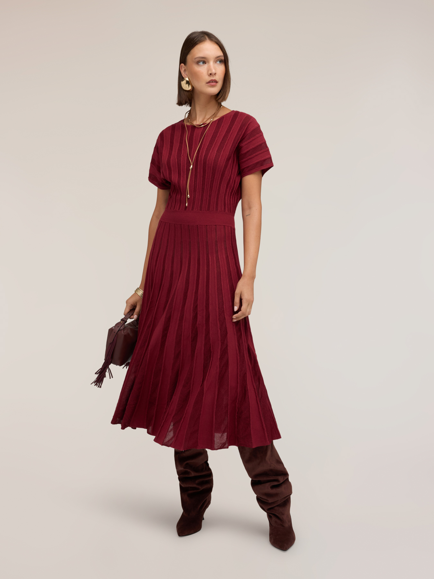 Robe évasée plissée, MOTIVI