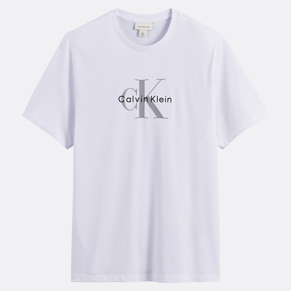 Logo Print T-Shirt with Short Sleeves, CALVIN KLEIN JEANS