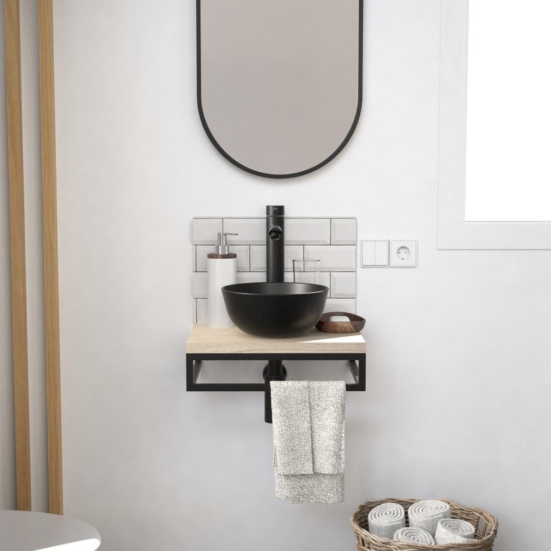 Lave-mains fin +vasque+robinet+miroir SOHO, MOB IN