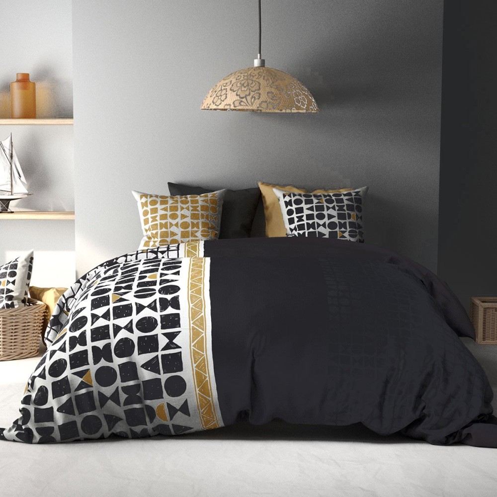 Housse de couette 100% coton 57 fils + 2 taies d’oreiller, DECORATIE