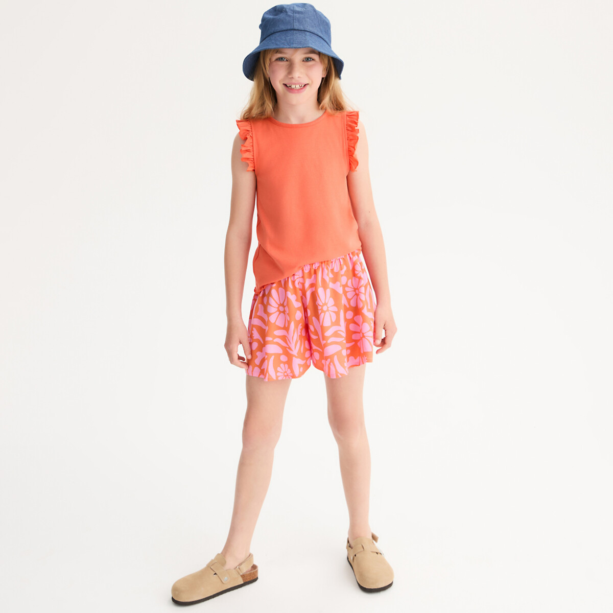 Floral Print Draping Shorts, LA REDOUTE COLLECTIONS
