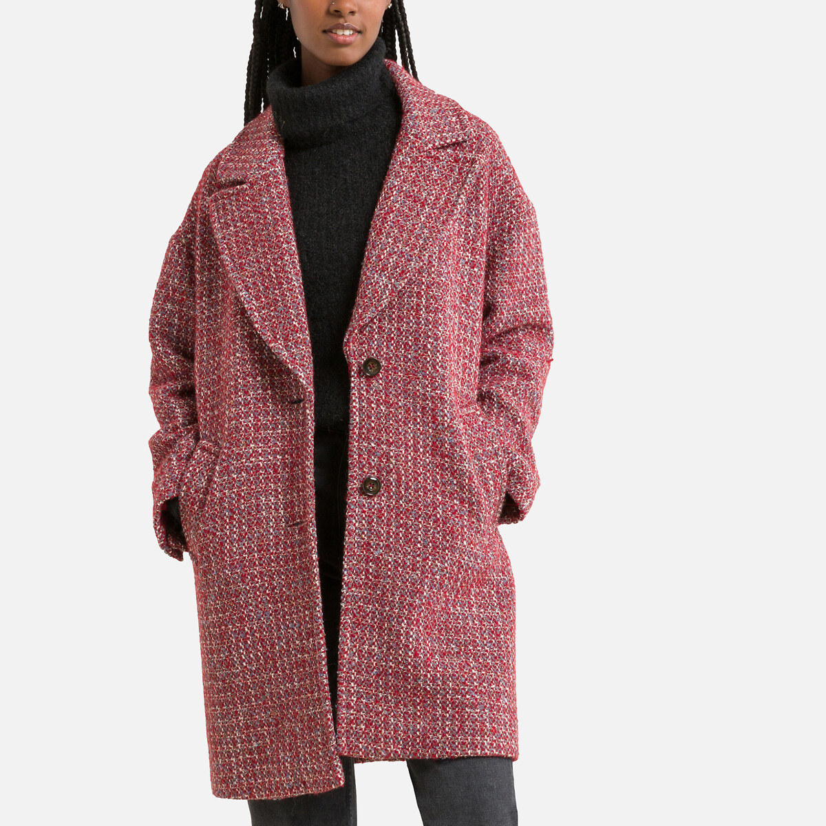 Mid-Length Buttoned Coat