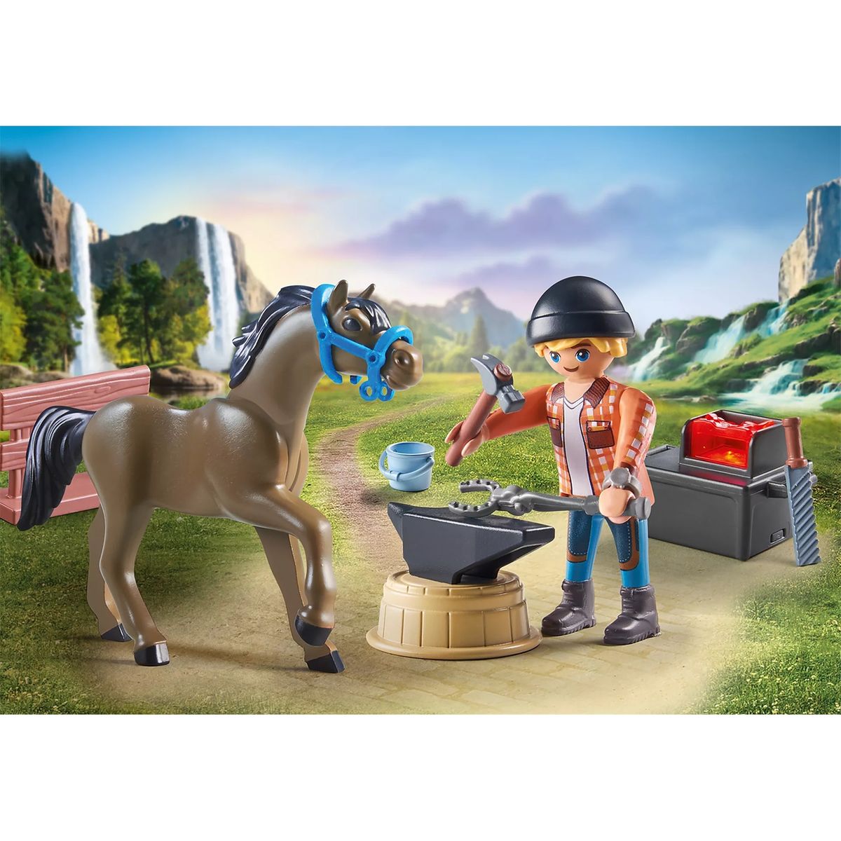 Playmobil Chevaux De Cascade - 3 chevaux : Morgan, Quarter Horse 