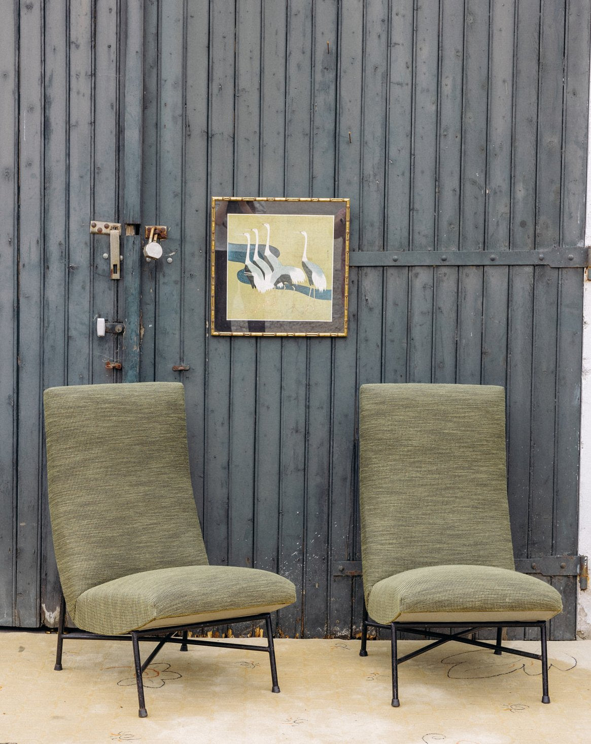 Paire de fauteuils verts Jakob N°508 - Bon état, DEBONGOUT