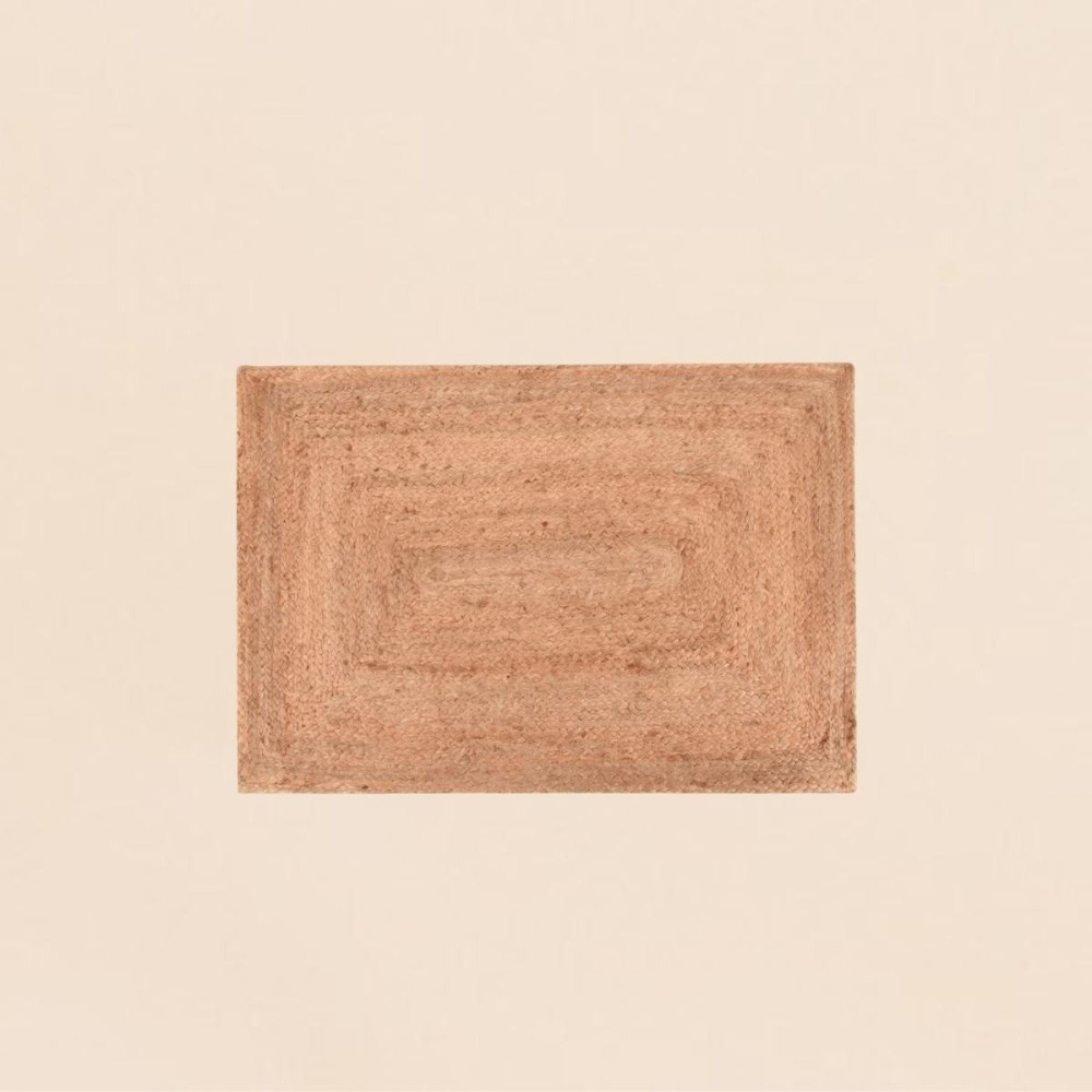 Tapis rectangulaire en jute 60x90cm, ORNAMI