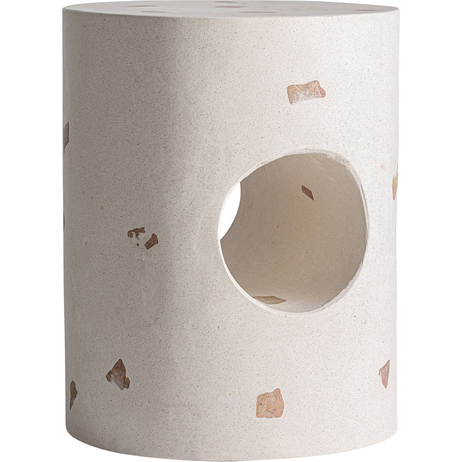 Table d'appoint cylindrique en terrazzo, RECOLLECTION