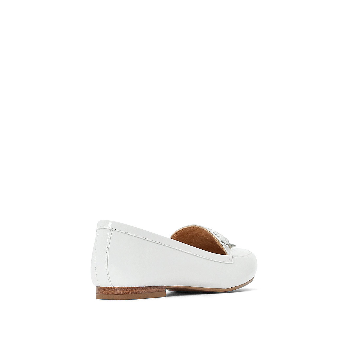 white leather slip on loafers