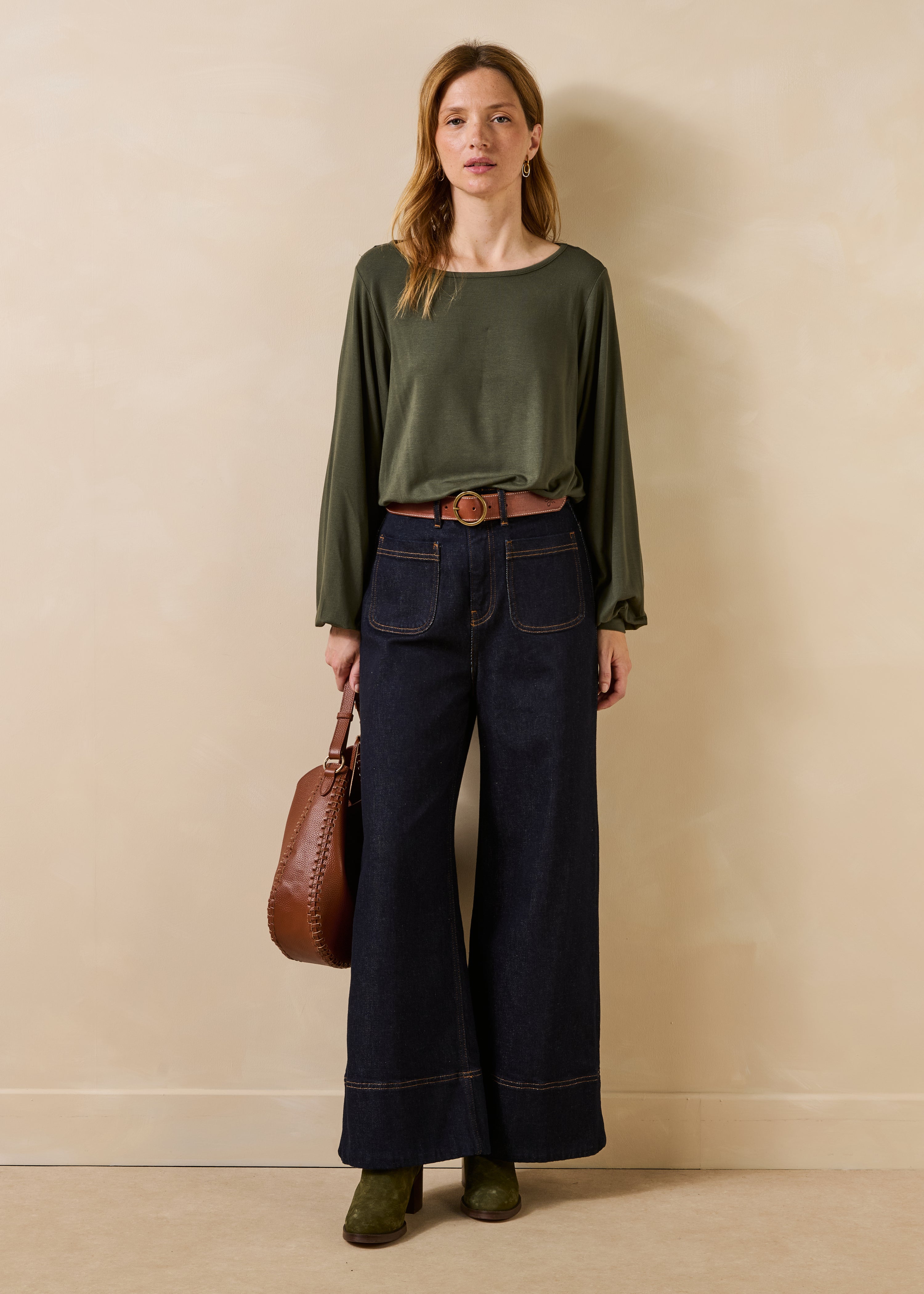 Jean large brut en coton biologique, LA FEE MARABOUTEE
