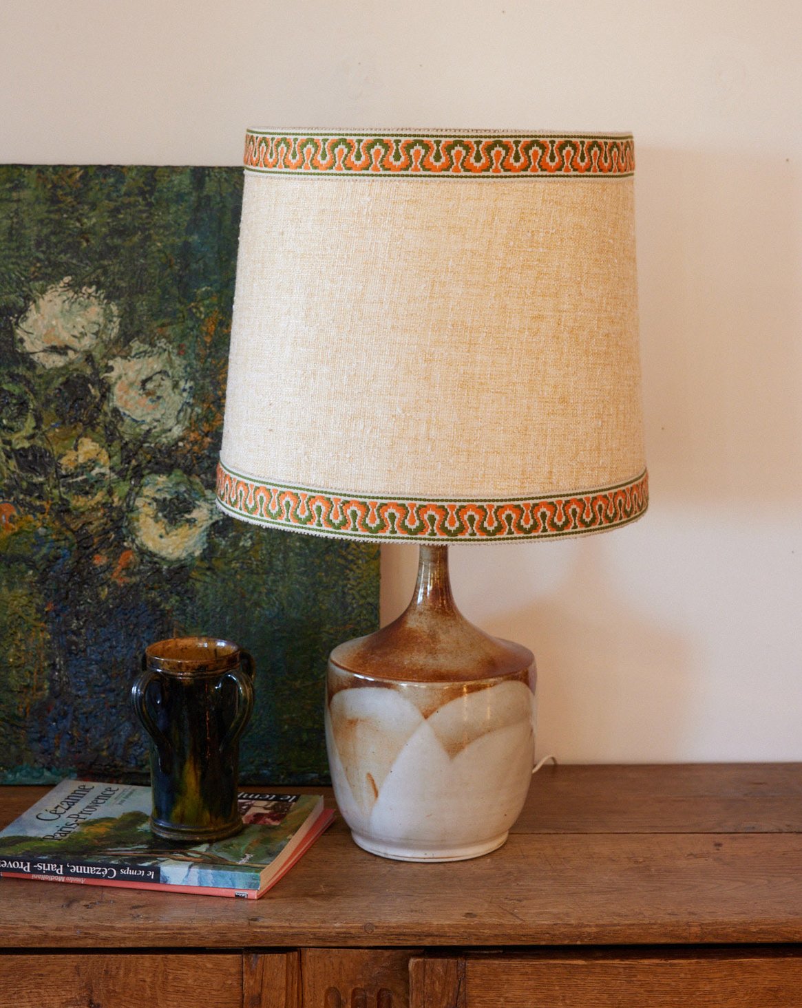 Lampe seventies en céramique Julia N°1051 - Bon état, DEBONGOUT