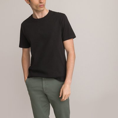 Organic Cotton T-Shirt with Crew Neck and Short Sleeves LA REDOUTE COLLECTIONS