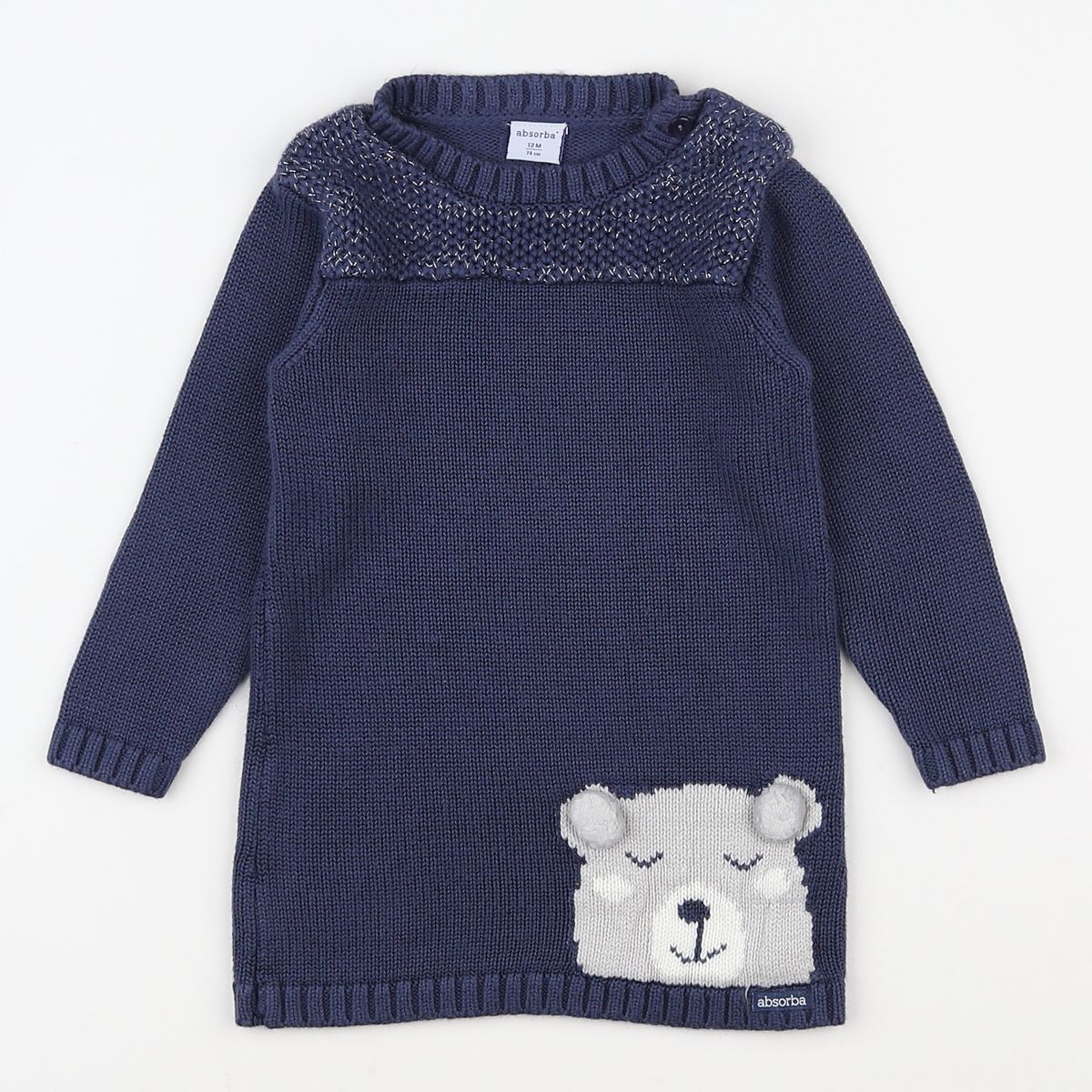 ROBE BLEUE ABSORBA VINTAGE POUR FILLE - TAILLE 4 ANS (LONGUEUR 34CM) - OCCASION TRÈS BON ÉTAT