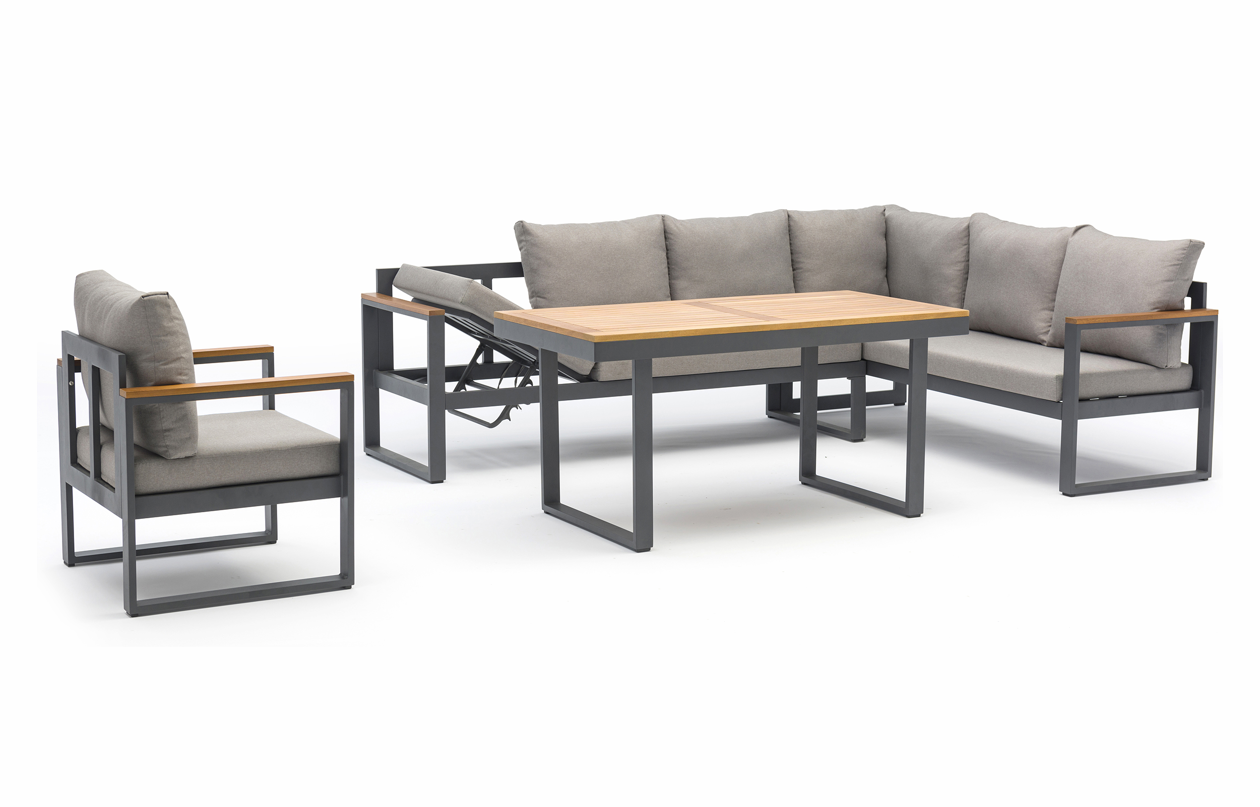 Ensemble repas de jardin en aluminium YONAHA, DCB GARDEN