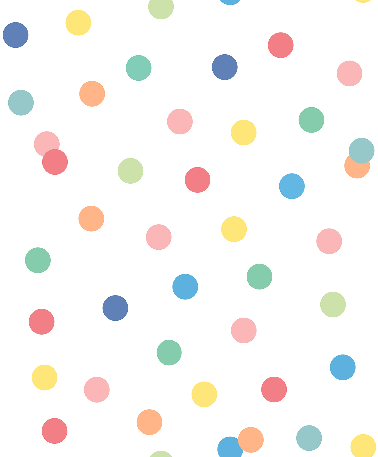 Papier peint confettis multicolores fond blanc, HEXOA