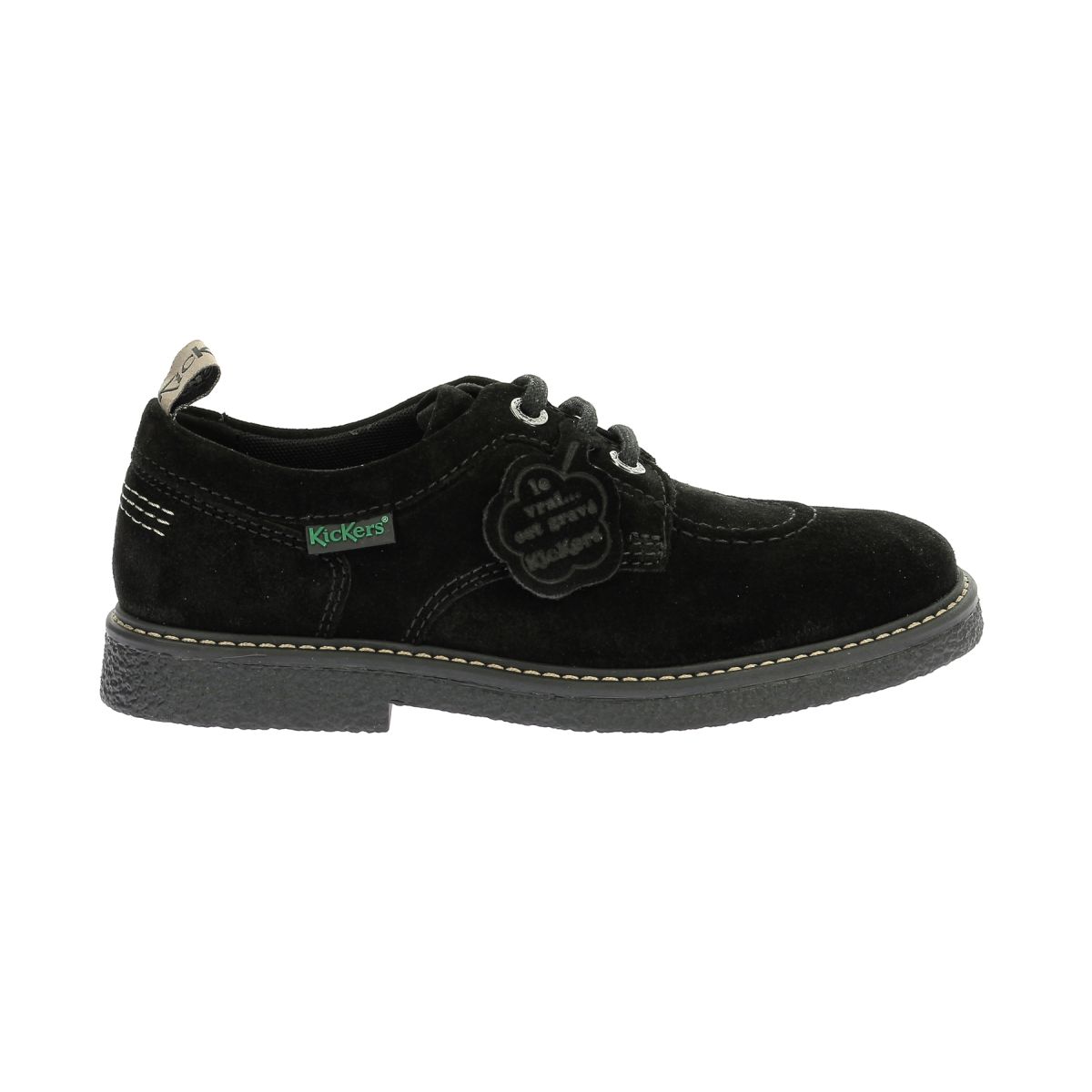 Derbies Kickers Marron Et Noir En Cuir - Pointure 38, Occasion Très Bon état, Talons Bas Femme