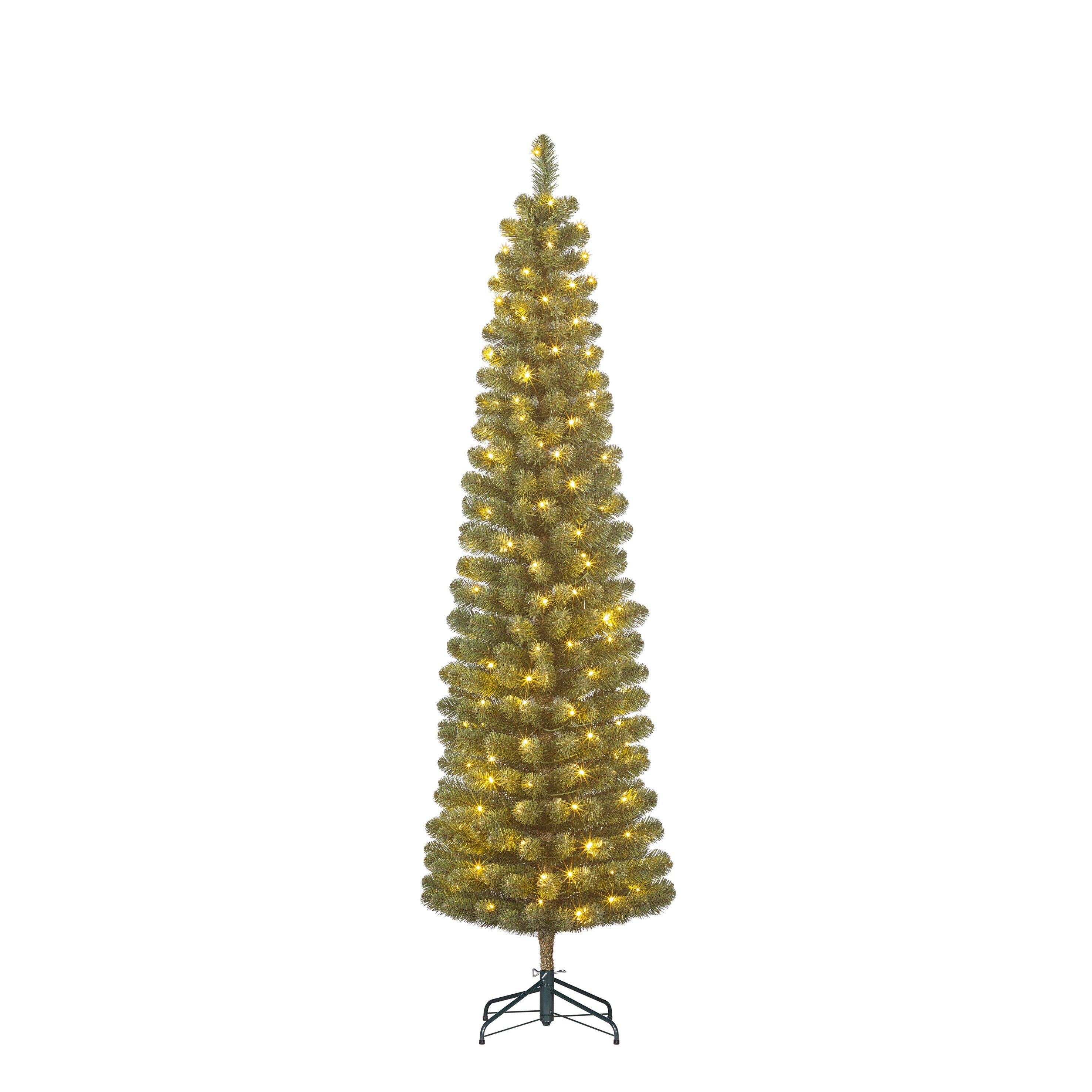 Sapin de Noël artificiel étroit avec LED H215 cm CHARLTON, BLACK BOX TREES