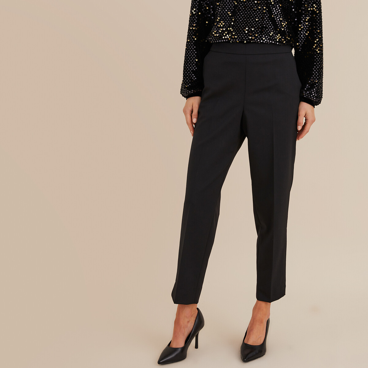 Pantalon Droit Carven En Laine 80% - Taille US 8 / FR 40, Occasion Très Bon état, Couleur Ivoire