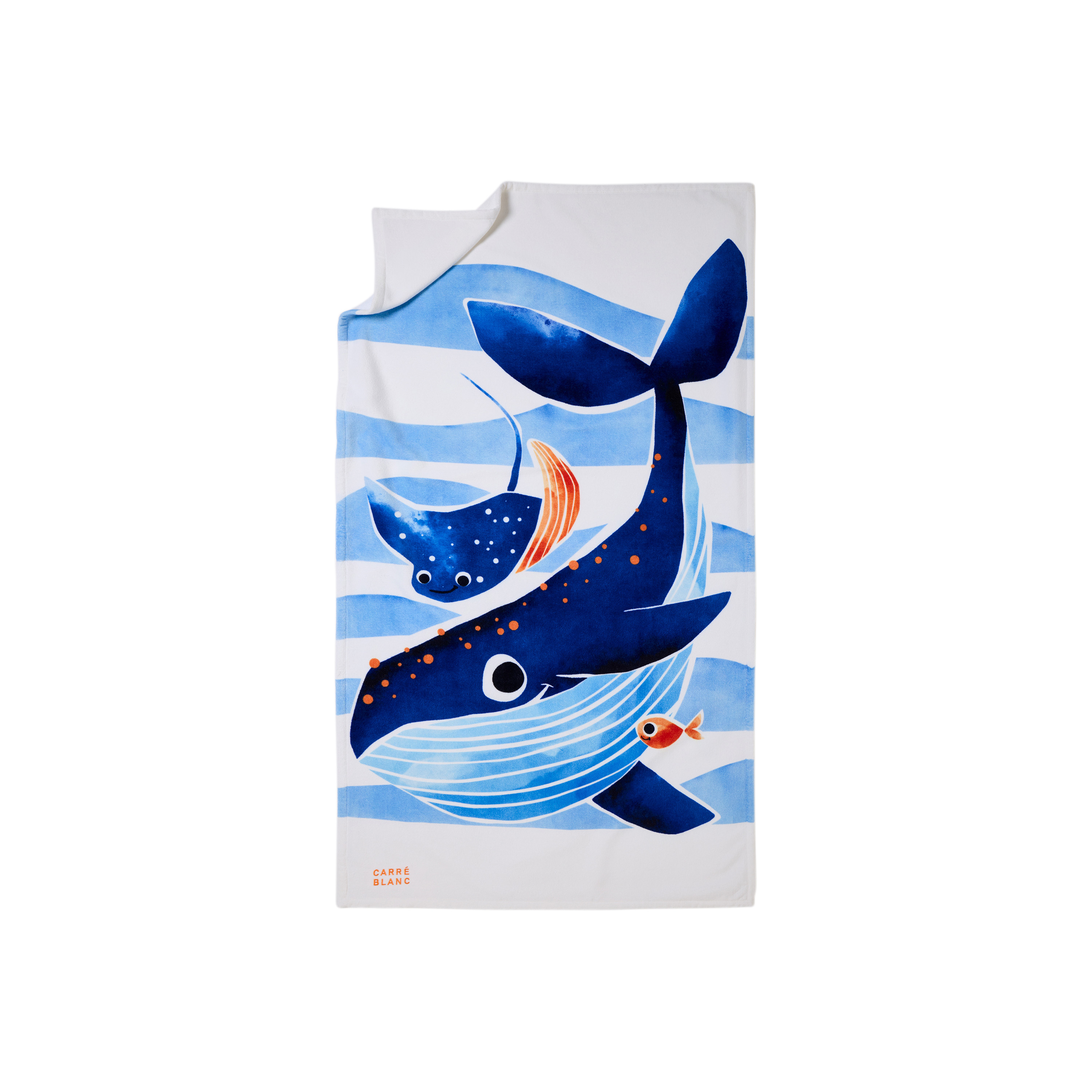 Serviette de plage coton WILLY, CARRE BLANC