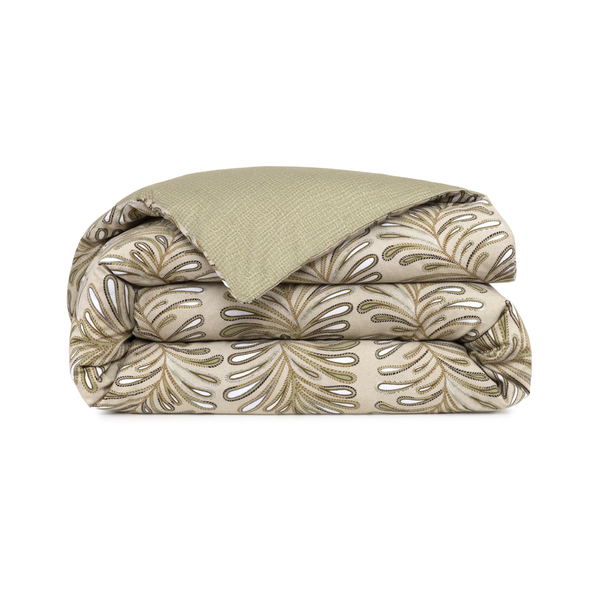 Housse de couette en satin de coton lavé marron, ESPARTO, DESFORGES