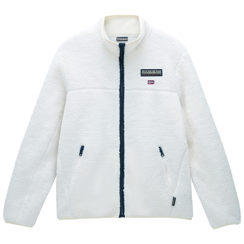 Sweat Napapijri avec manches longues et col montant écru, NAPAPIJRI