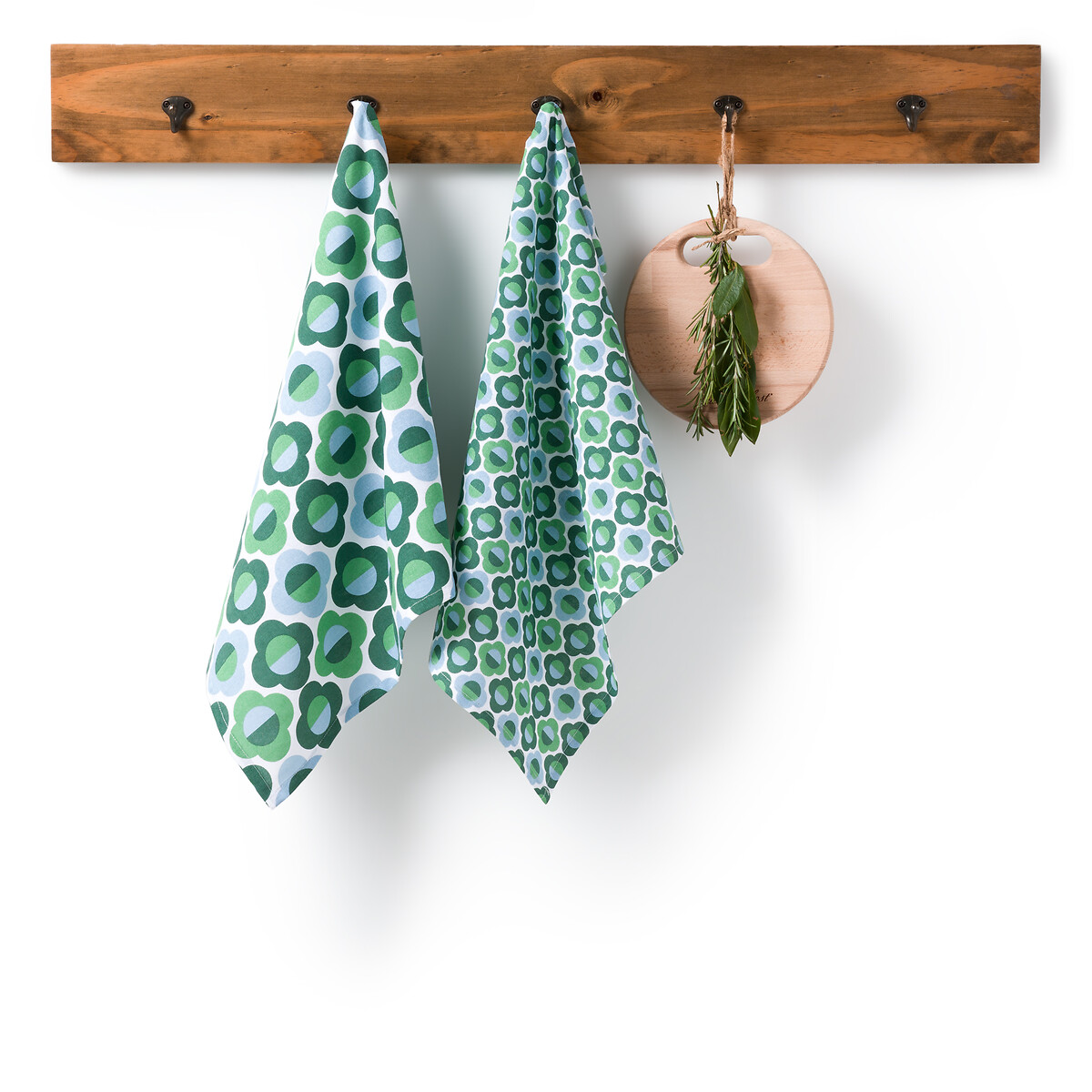 Set of 2 venti patterned cotton tea towels La Redoute Interieurs | La ...