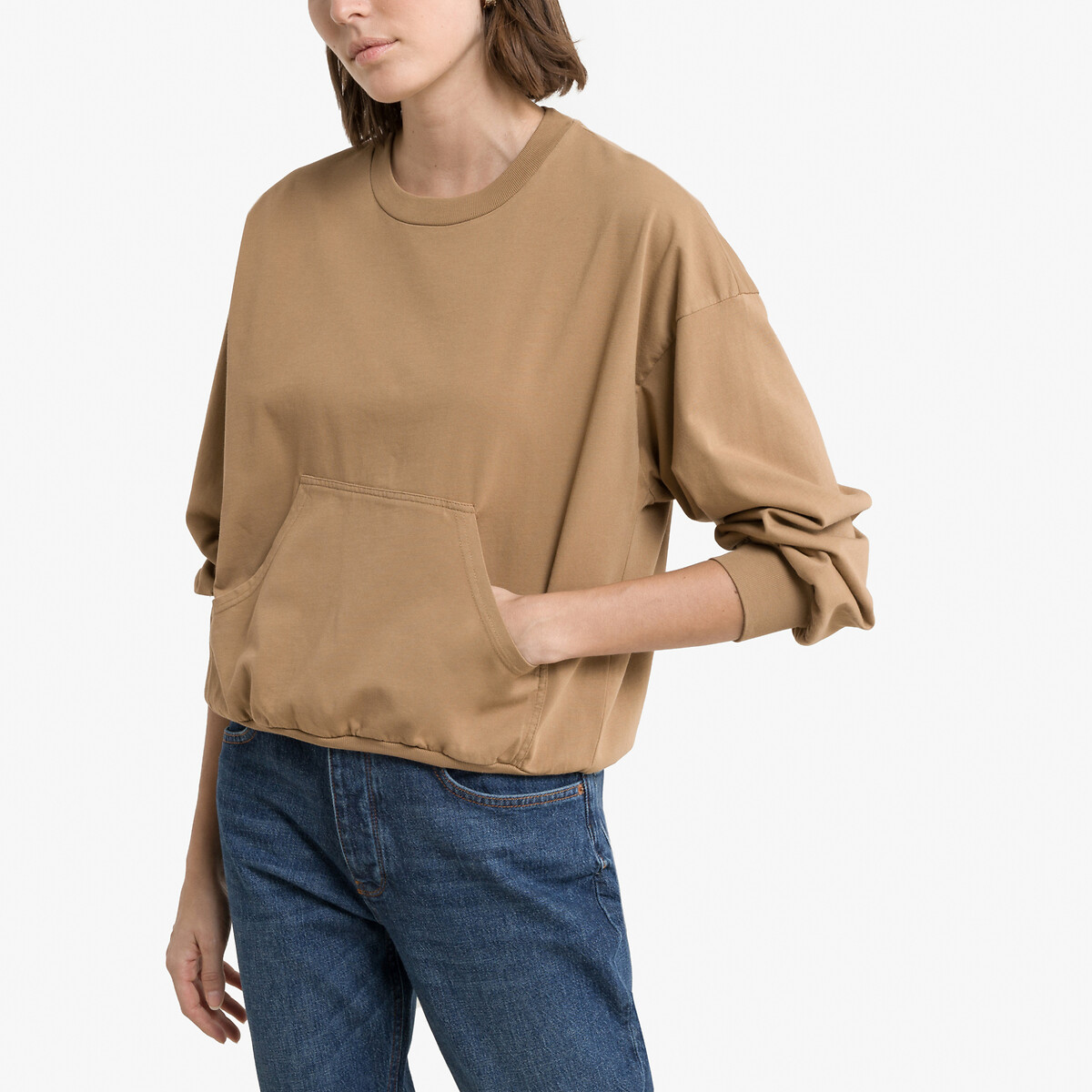 Fizvalley crew neck sweatshirt , brown 
