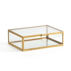 Uyova Rectangular Trinket Box in Brass/Glass LA REDOUTE INTERIEURS image