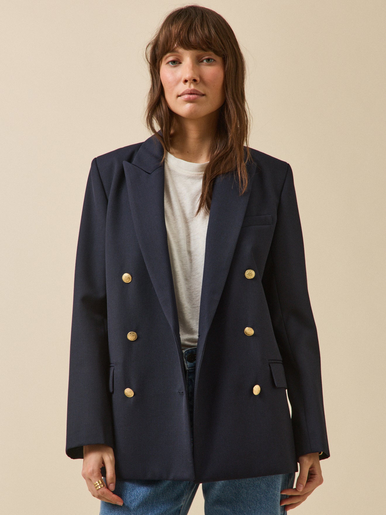 Veste blazer twill uni boutons dorés, CYRILLUS